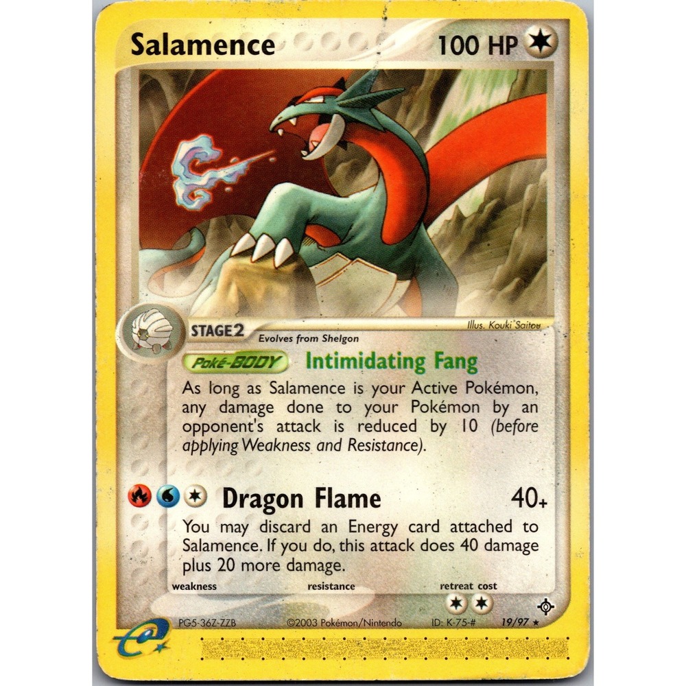 Pokemon Salamence Rare EX Dragon 19/97 Non-Holo LP 2003 Vintage TCG